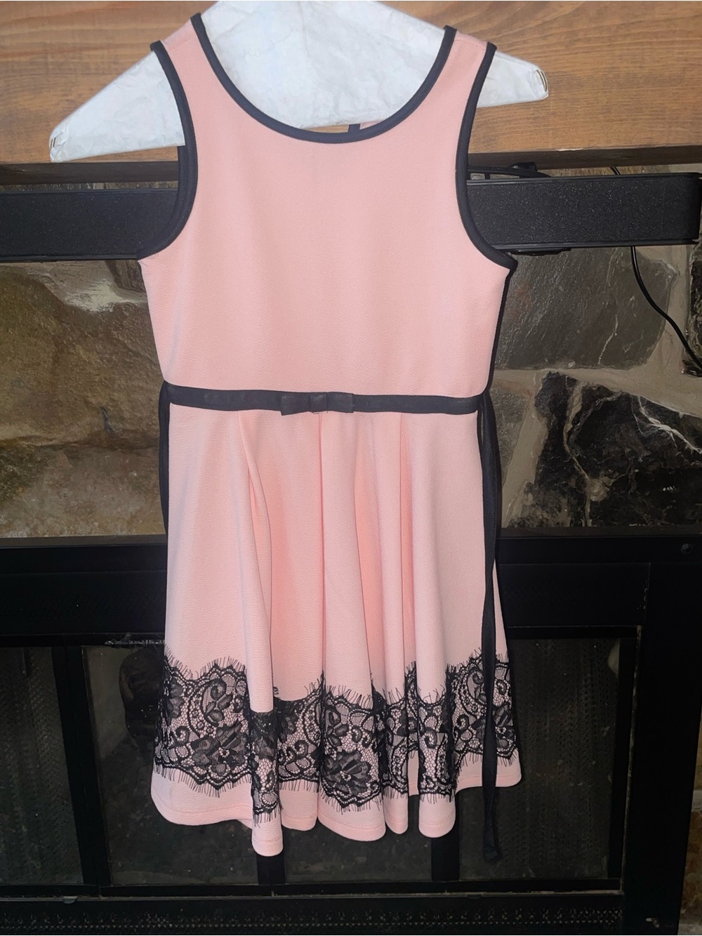 lilt Pink Dress with Black Trim & Lace Hem